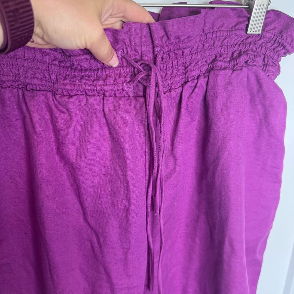 Anthropologie Wide-Leg Cropped Pants in Berry - Picture 4 of 7
